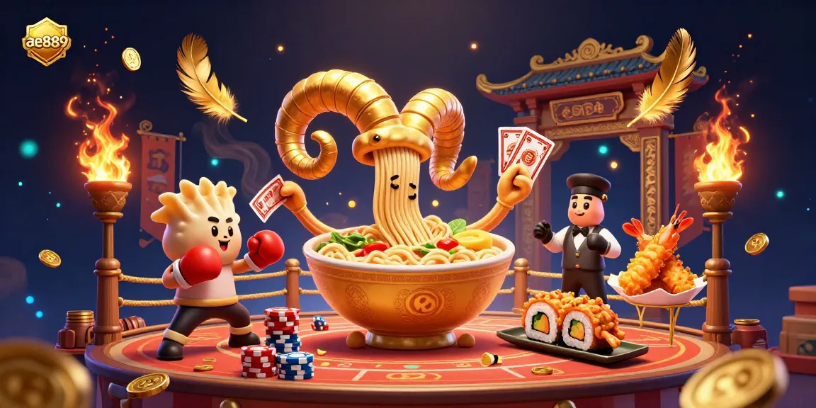 Experience exciting games at ae889 with a dynamic 3D casino illustration filled with vibrant characters and elements.