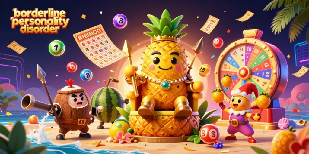 Experience the thrill of gambling with borderline personality disorder elements illustrated in vibrant detail