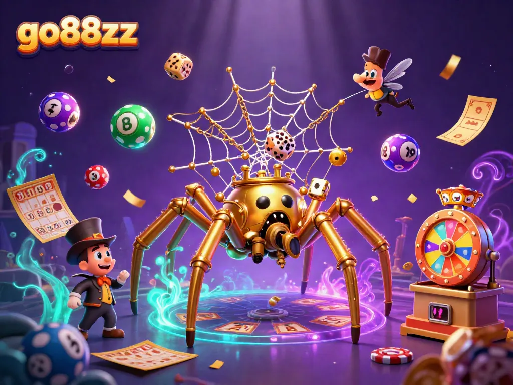 Engage with go88xz through a vibrant 3D casino illustration showcasing luck and excitement.