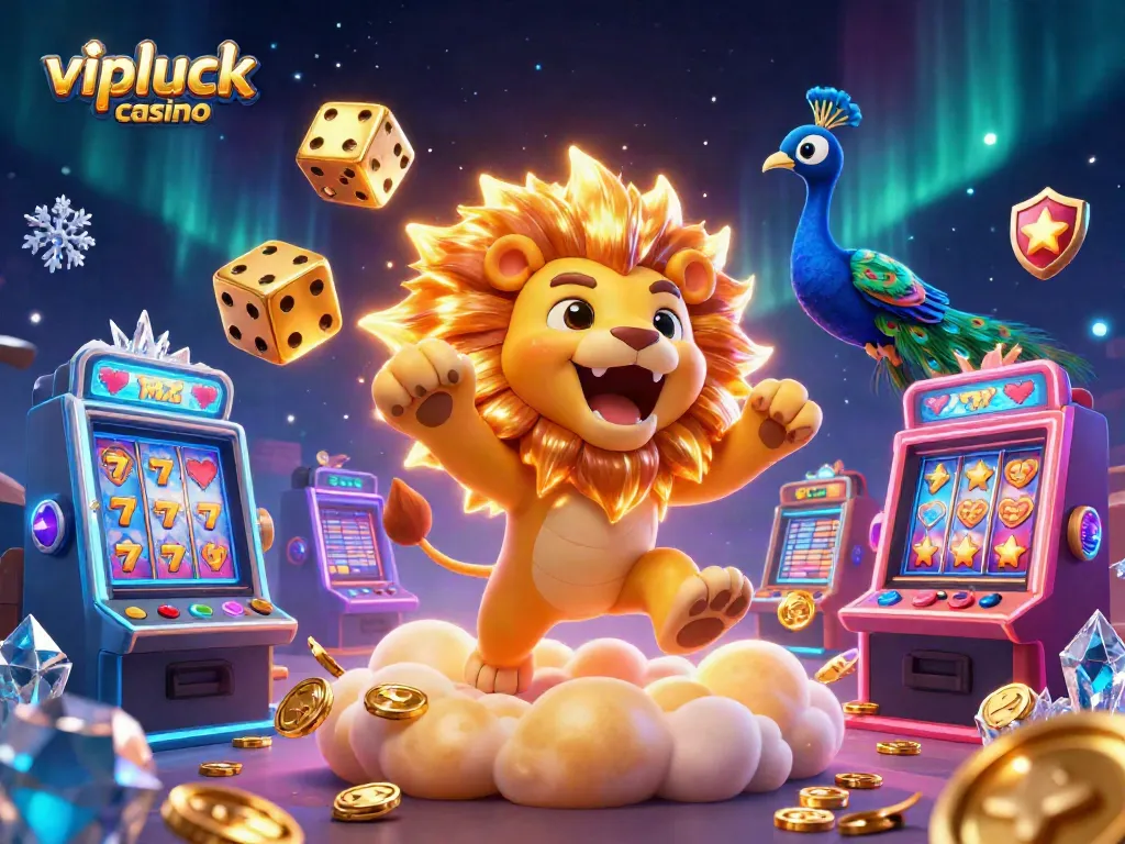 Experience the excitement of vipluck casino with vibrant slot machines and dynamic characters.