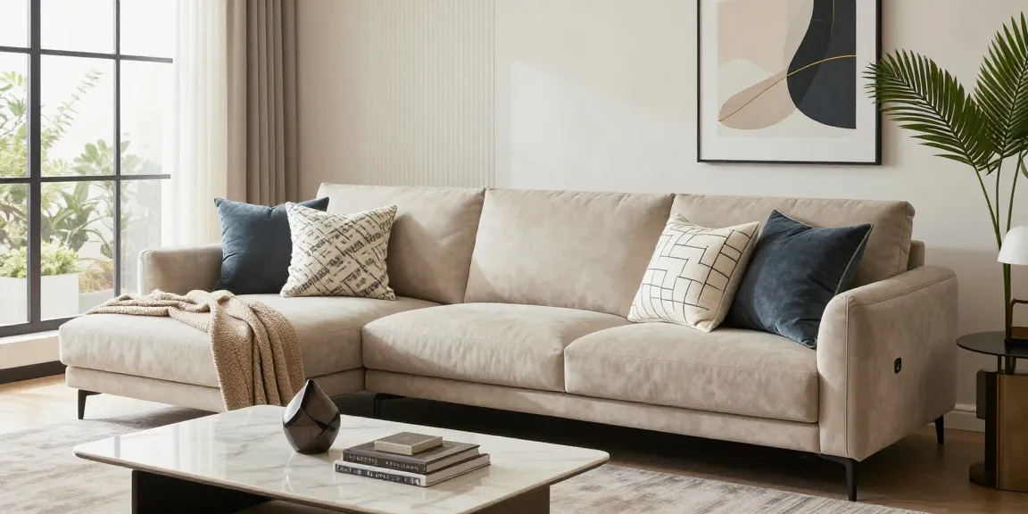 Luxuriöses Baxter Sofa Preis, präsentiert in einem stilvollen Wohnzimmer mit eleganter Dekoration.