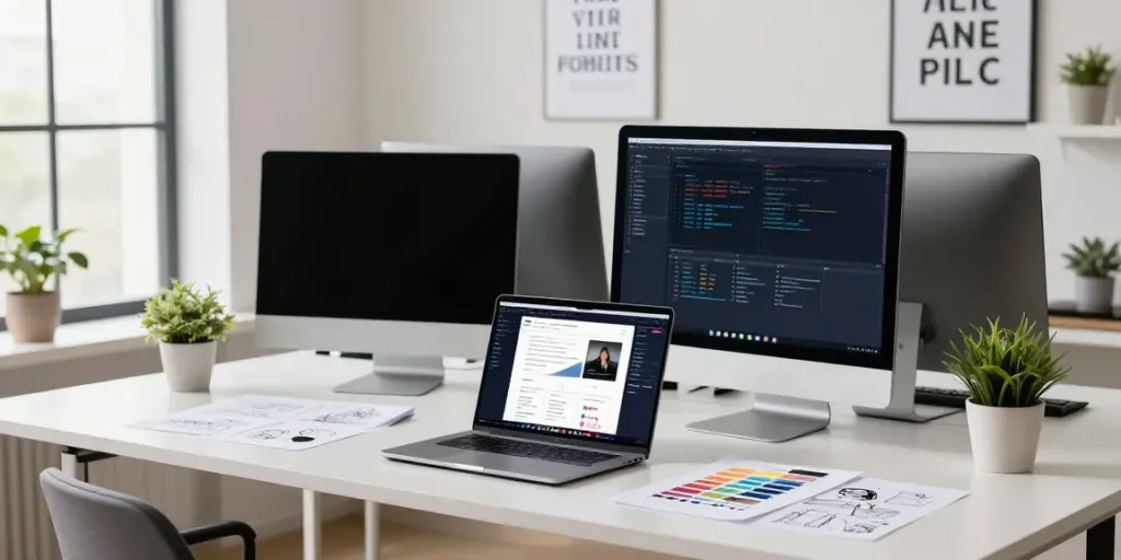 Webdesign Saarland: Designer bei der Arbeit an Webseitenprojekten