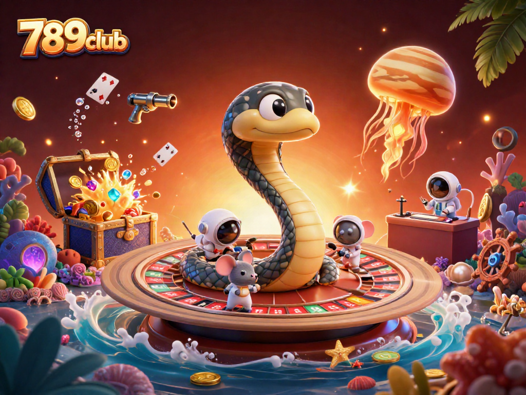 Place bets and win at 789club with dynamic 3D casino characters and cosmic elements.