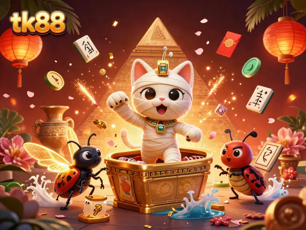 Engage in thrilling gaming adventures with tk88 surrounded by vibrant casino elements.