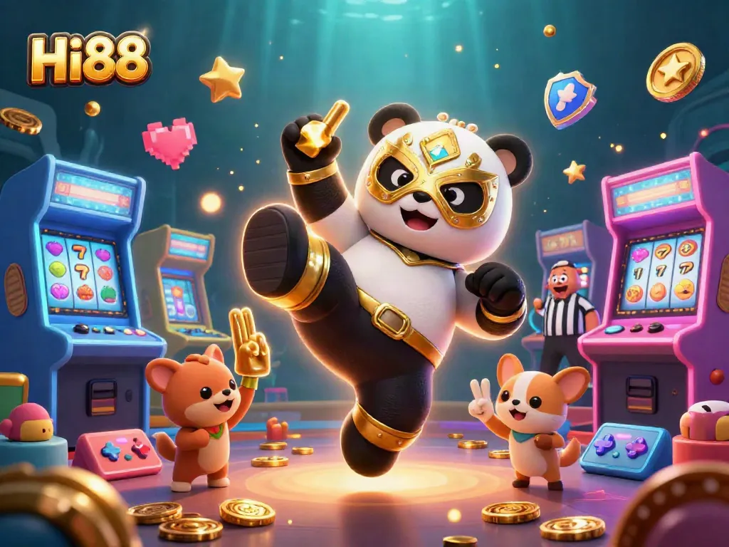 Experience the excitement of Hi88 with vibrant casino elements, animated characters, and dynamic gaming action.
