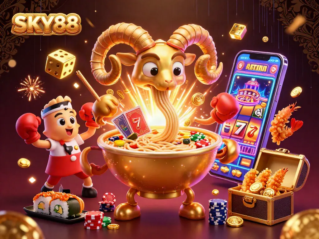 Experience thrilling gameplay at SKY88 with vibrant characters, dynamic elements, and exciting casino action.