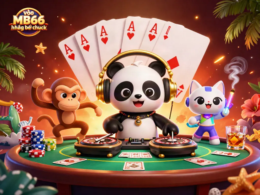Experience seamless gameplay with vào MB66 không bị chặn in this vibrant 3D casino scene full of excitement.