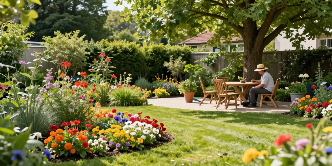 Gartenpflege in München durch opaluch-hausmeister.de mit blühenden Pflanzen und gepflegten Wegen
