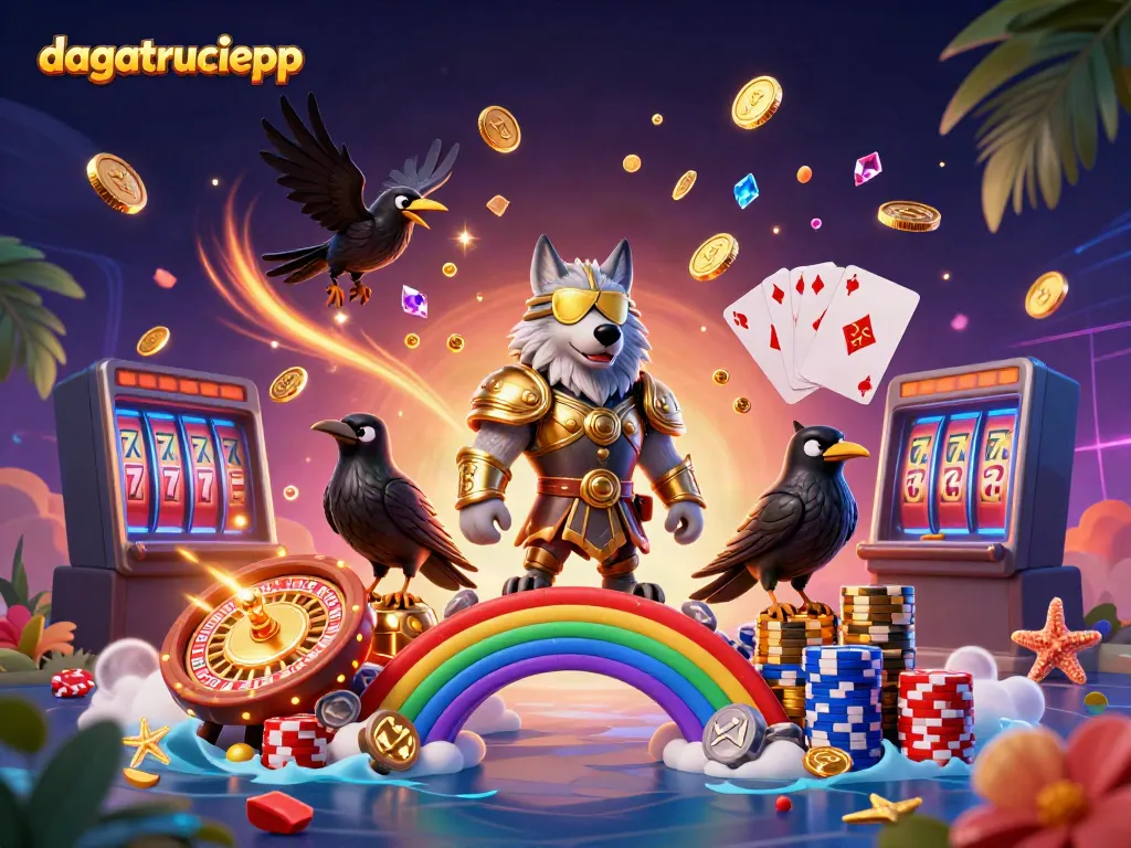 Experience the vibrant action at dagatructiepp casino with Odin and ravens amid dynamic gambling elements.