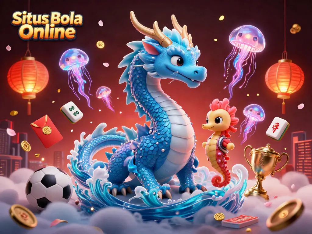 Experience the excitement of Situs Bola Online with a fantasy-themed sports betting scene featuring dynamic characters and vibrant elements.
