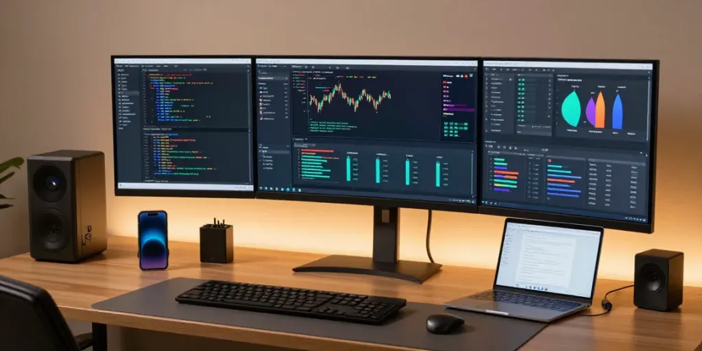 Optimale Arbeitsumgebung für Softwareentwicklung bei Betmica Casino, moderne Technologien und Softwarelösungen im Einsatz.
