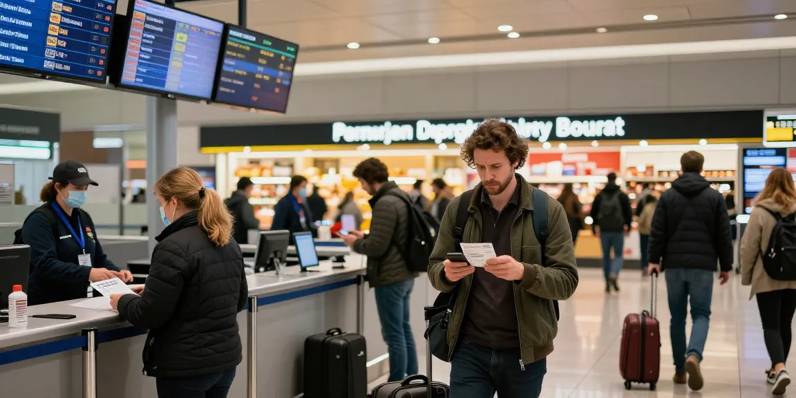 Transit durch Europa mit alter Rechtssache, laut Rechtsexperten abgebildet im geschäftigen Flughafen.