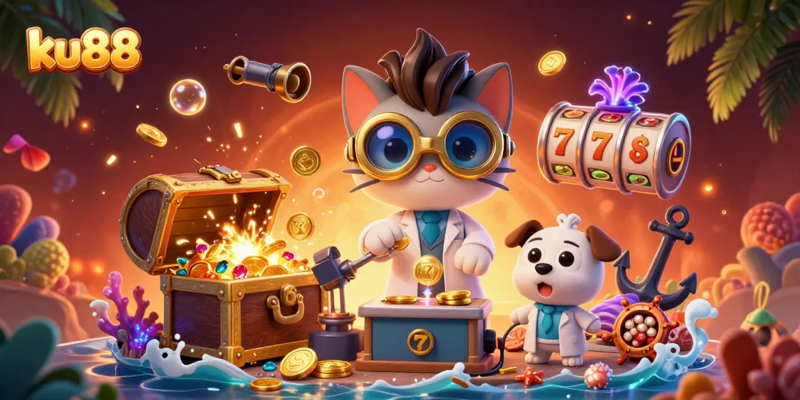 Experience thrilling gaming action at ku88 as a mad scientist cat and dog create a fortune!