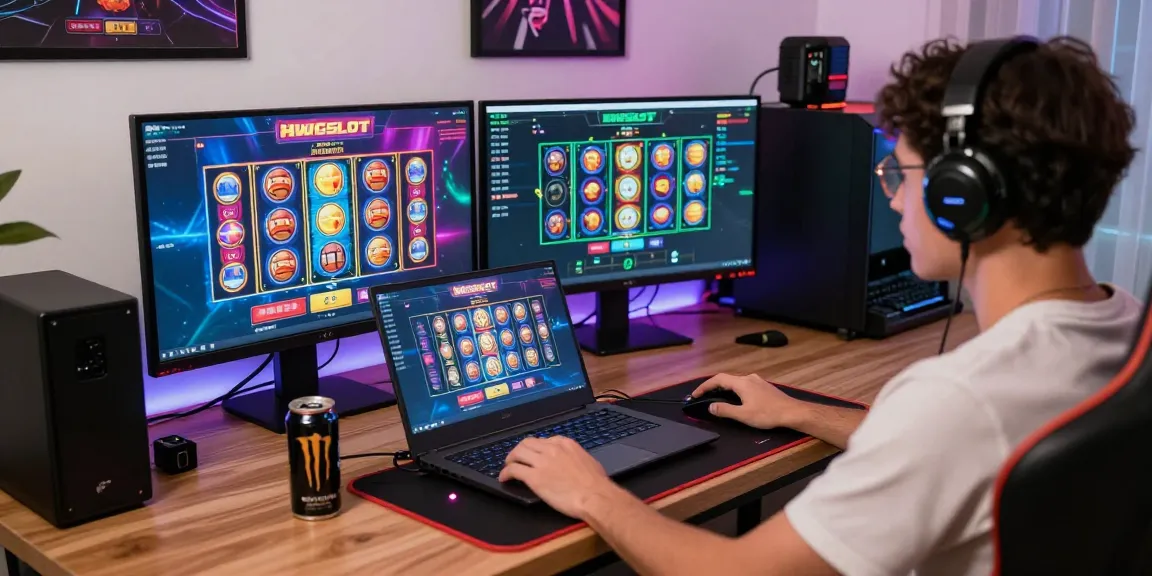 Exciting HWGSLOT live gaming session with player engaged in vibrant online slots