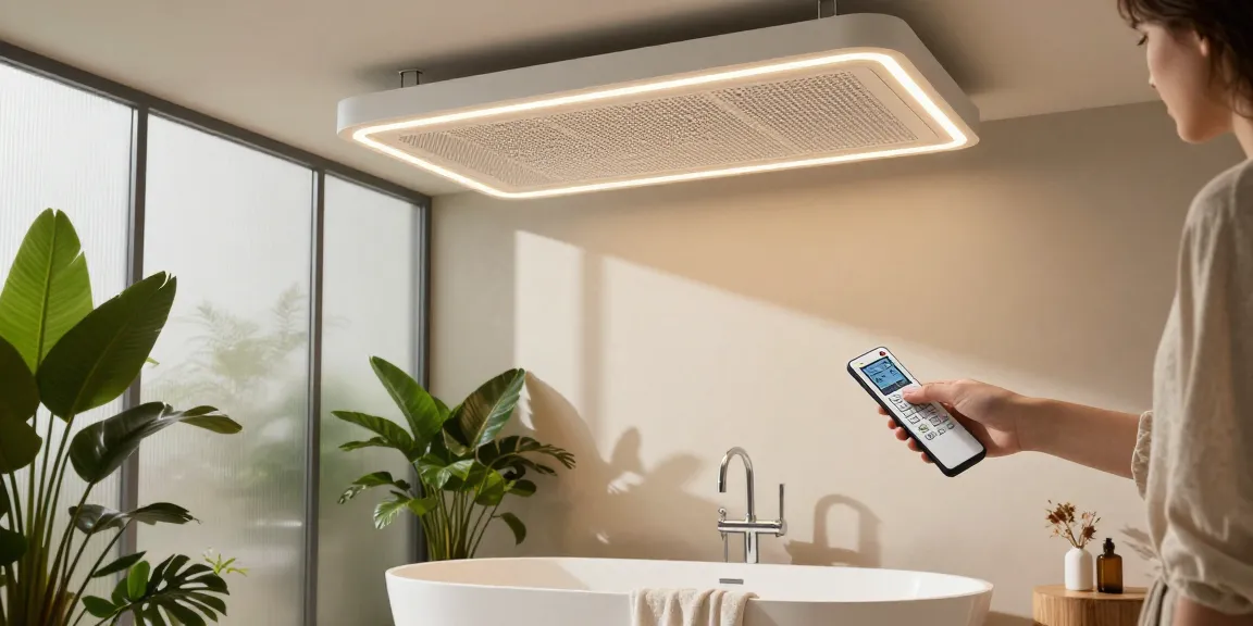 Elegante Infrarotheizung Decke in modernem Badezimmer mit LED-Beleuchtung, die Komfort und Stil präsentiert.