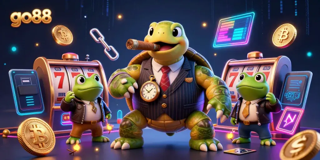 Engage in thrilling gaming adventures with go88's vibrant casino scene featuring characters and dynamic elements.