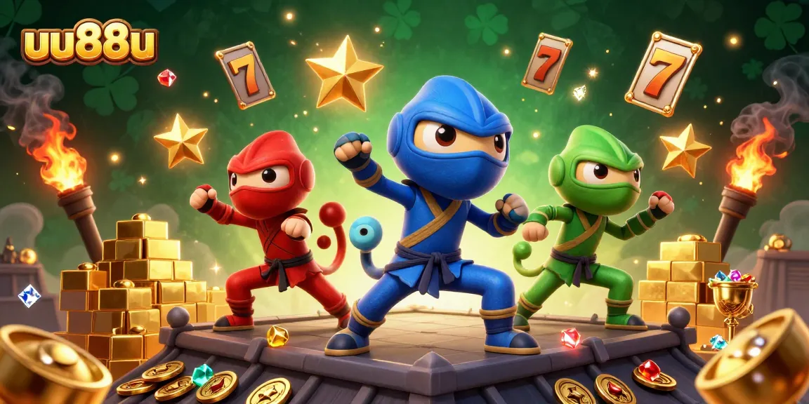 uu88u team of ninjas showcases captivating slot gaming with dazzling treasures and vibrant elements