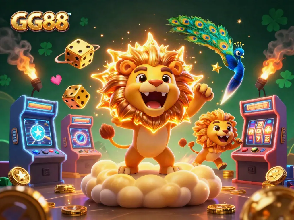 Experience the thrill of GG88 with vibrant casino-themed characters and exhilarating game elements.