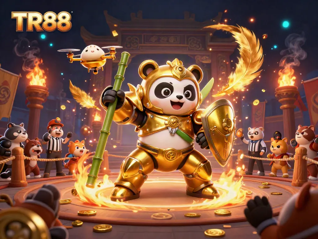 Experience thrilling action at TR88 in a vibrant 3D casino illustration featuring exciting gaming elements.