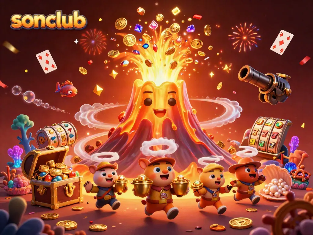 Experience winning moments at sonclub with a volcanic eruption of treasures from the jackpot!