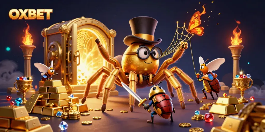 Experience the thrill of winning with OXBET in this vibrant casino illustration.