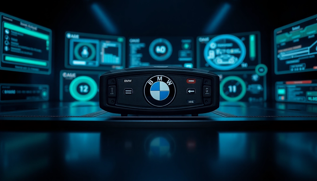 BMW Codierer mit innovativem Design und digitalen Schnittstellen, zur Fahrzeugdiagnose und -codierung.