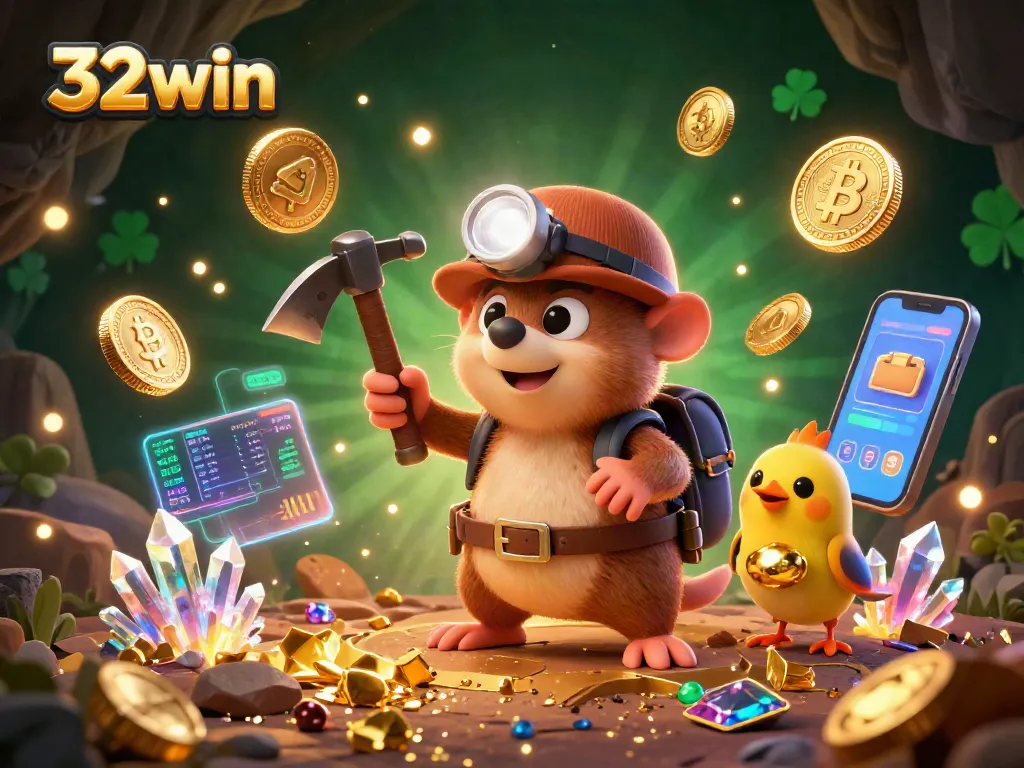 32win players can win big in the casino with exciting mining treasures and glowing coins.