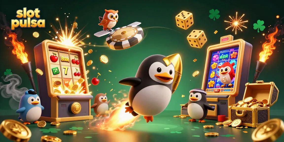 Menghadirkan slot pulsa di Api777, dengan ilustrasi slot demi jackpot dan karakter kartun yang seru.