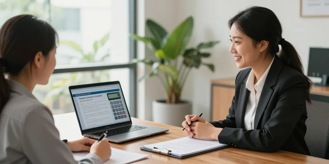 Financial advisor discussing Payday Loans Co options with a client in a professional office.