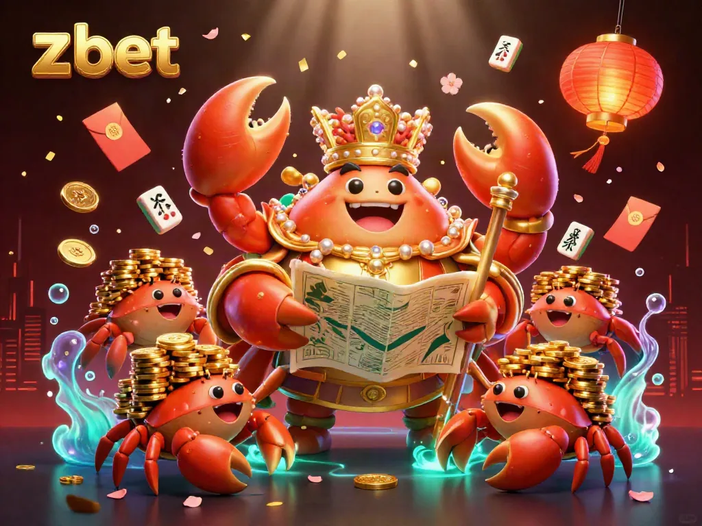 Join the thrilling world of z bet with a vibrant scene featuring a golden crab emperor and treasures.