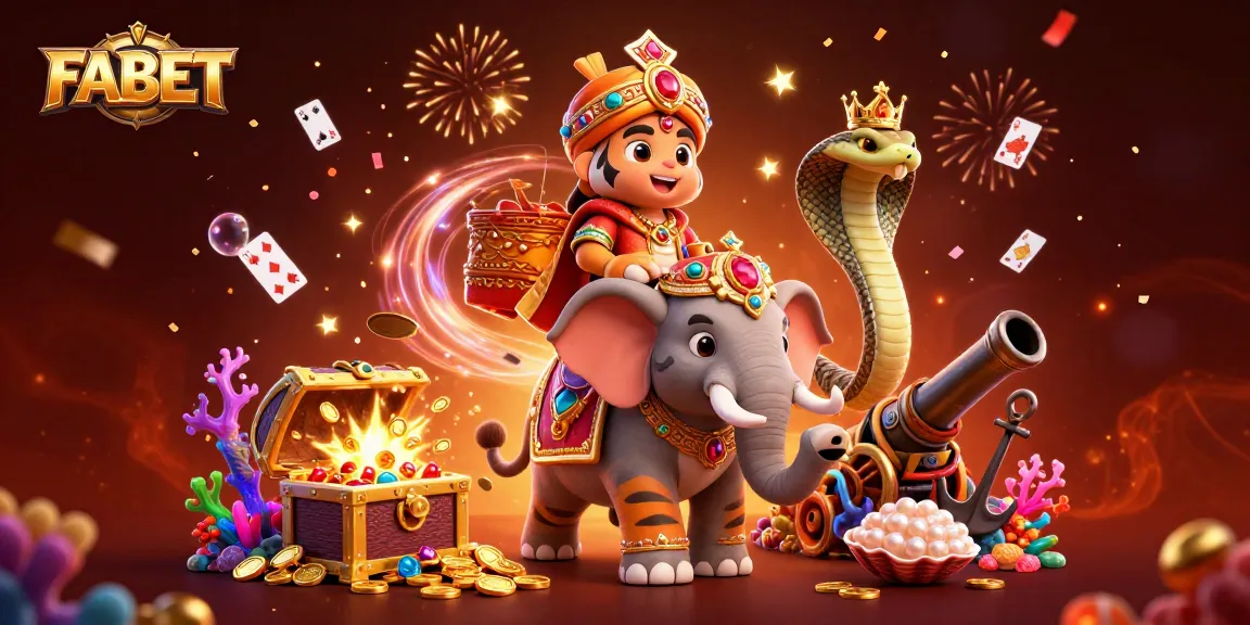 Experience FABET's thrilling gaming adventure with colorful characters and exciting casino elements.