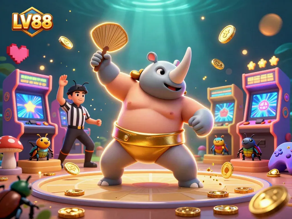 Engage with exciting LV88 gaming strategies featuring animated characters in a vibrant casino scene.