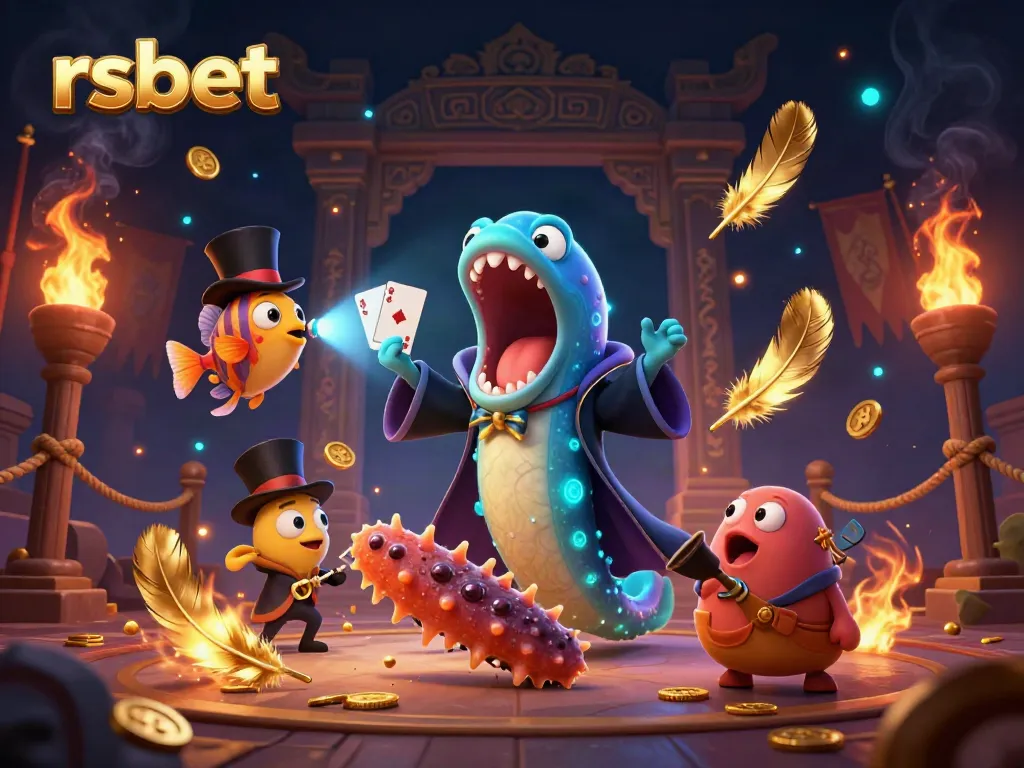 Experience the thrilling magic of rsbet with a fantastical underwater casino scene featuring a bioluminescent eel and friends.