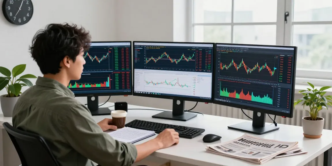 Trading environment at https://sc88.chat/ with multiple monitors showing stock charts and financial data.