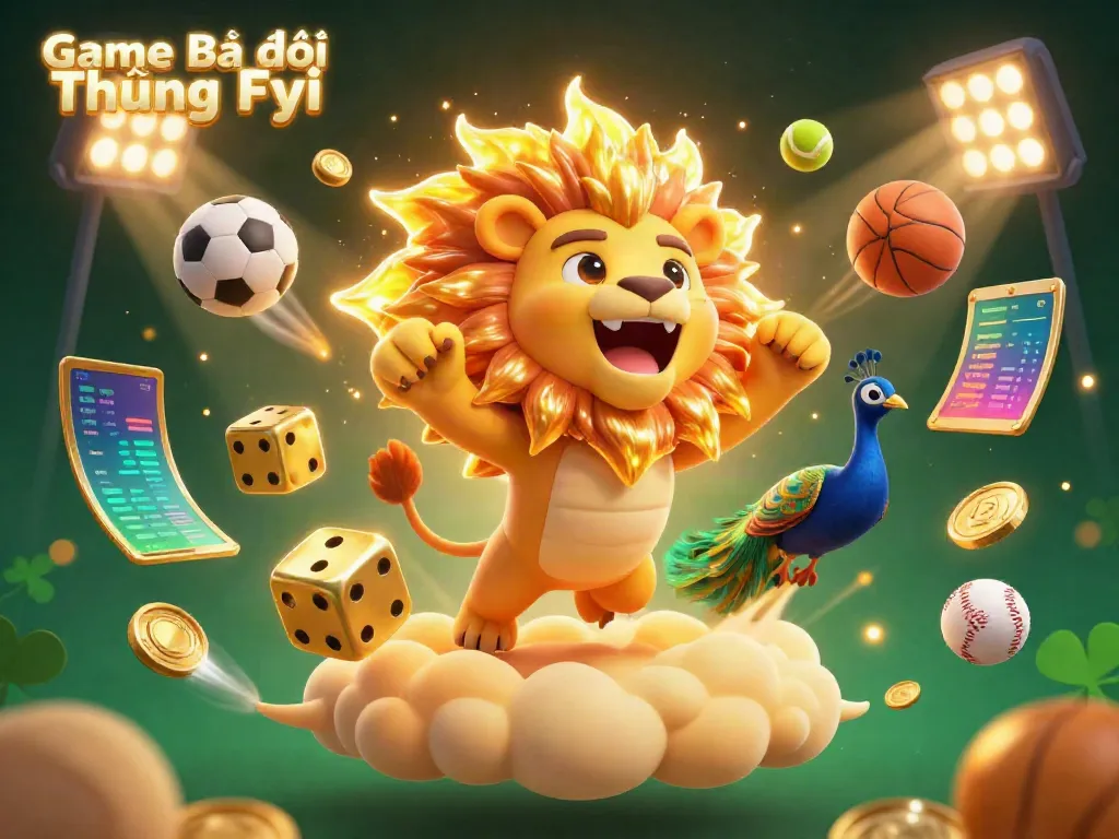 Engage in fun with Game Bài Đổi Thưởng Fyi, featuring colorful sports balls and exciting casino elements.