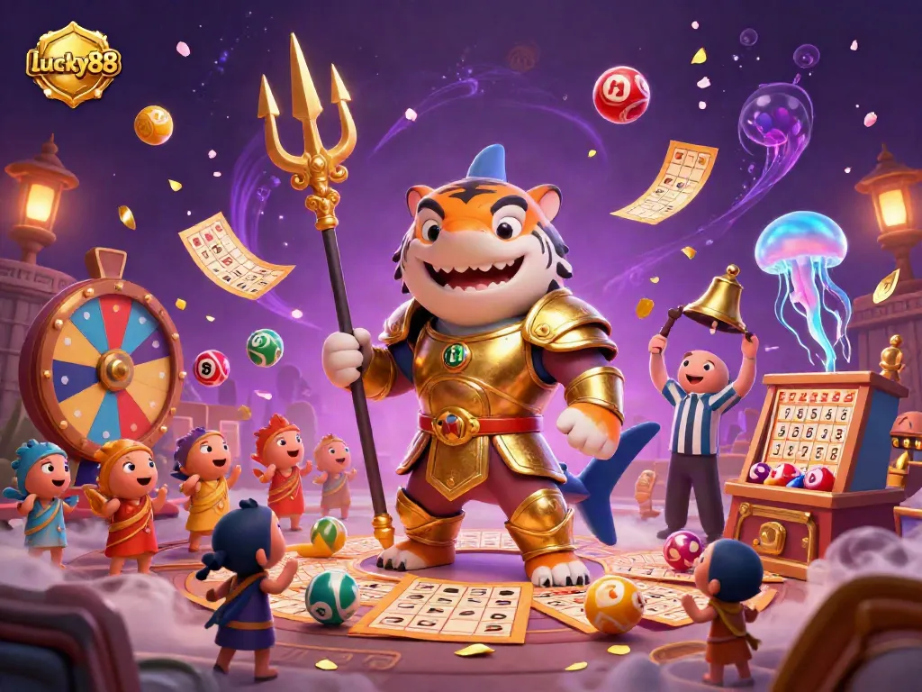 Experience the thrill of lucky88 in a dynamic underwater colosseum with vibrant casino elements.
