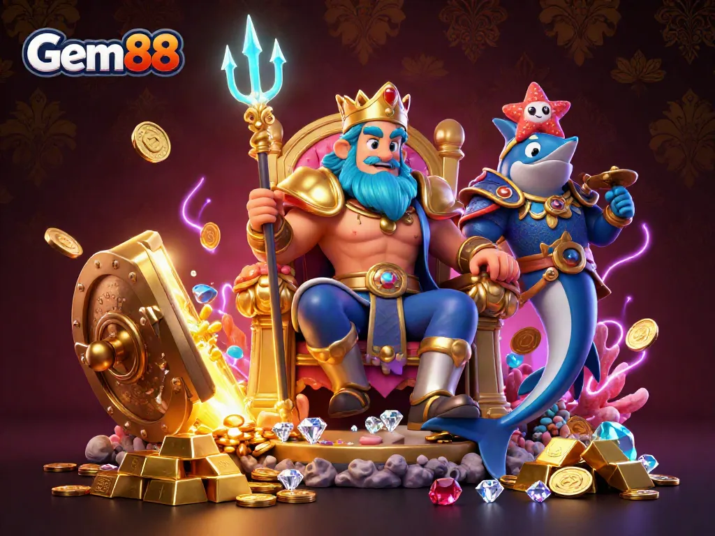 Explore gaming excitement at Gem88 with Neptune, treasure, and vibrant energy.