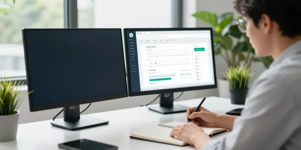 SEO-Agentur in Osnabrück bei der Analyse von Website-Daten und -Strategien in modernem Büro