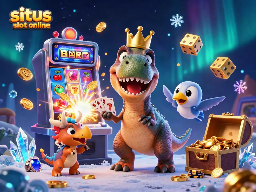 Engage with situs slot online heroes in a vibrant 3D casino adventure, showcasing dynamic slots and playful characters.