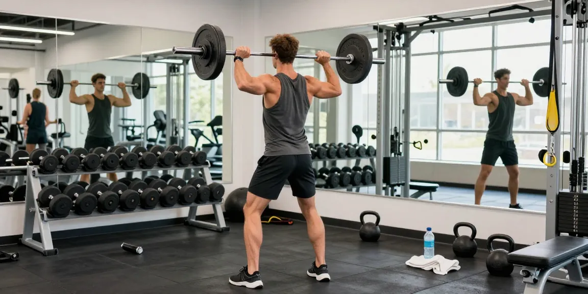 Anabolika Shop: Athletische Person hebt Gewichte in einer modernen Fitnessumgebung, mit fokussierter Trainingsausrüstung und energetischer Atmosphäre.