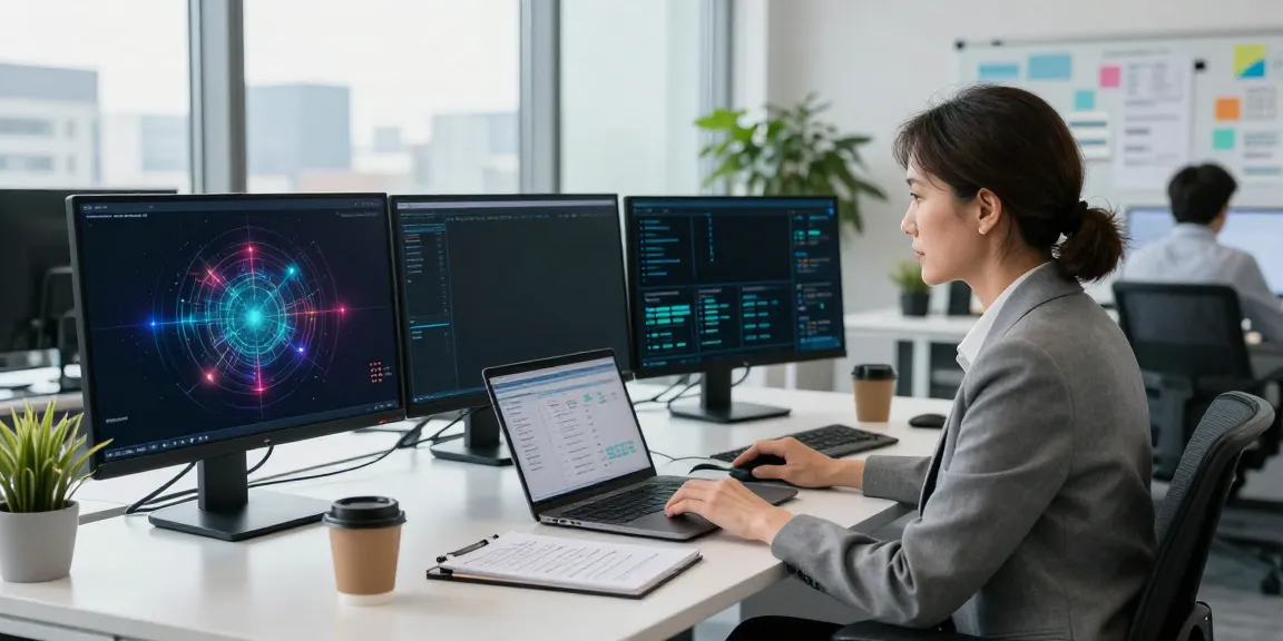 IT-Sicherheitsberatung in einem modernen Büro mit Sicherheitsanalystin bei der Risikobewertung.