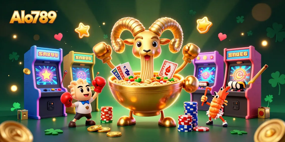 Engage in exciting gameplay with Alo789's vibrant 3D casino scene featuring unique characters.