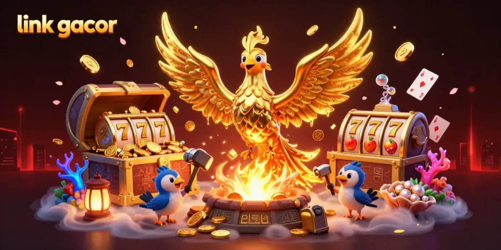 Experience winning moments with link gacor in this vibrant, dynamic slot game illustration.