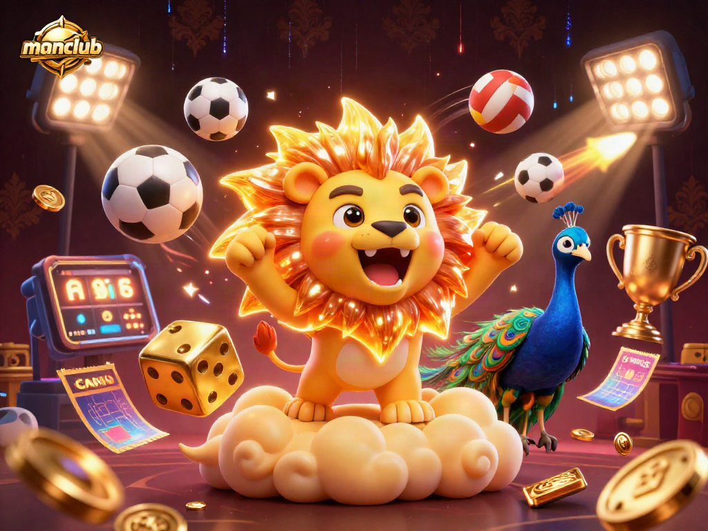 Bet on manclub's exciting collection of sports dynamics, featuring vibrant 3D characters and rich casino elements.