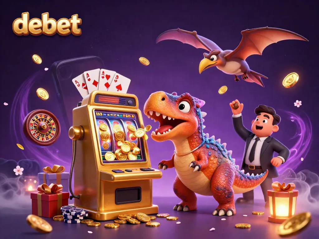 Experience the thrill of debet with vibrant characters in an engaging 3D casino scene.