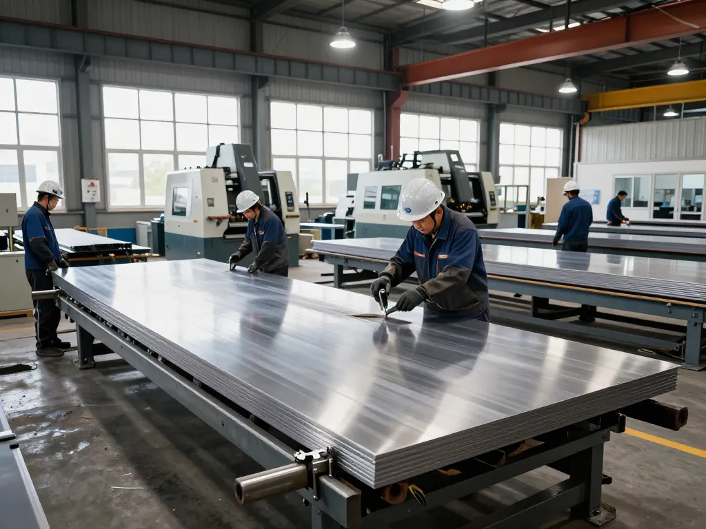 Skilled workers at Sumwin stainless steel workshop, showcasing precision manufacturing techniques.