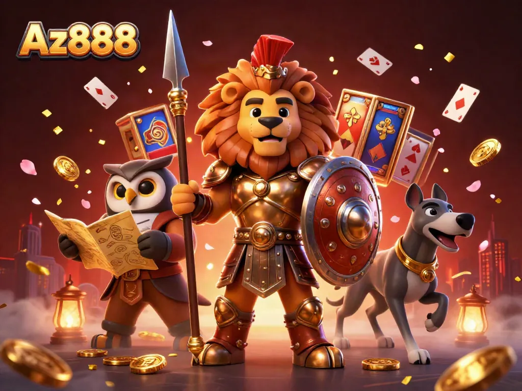 Experience thrilling gameplay at Az888 with dynamic characters and vibrant casino elements.