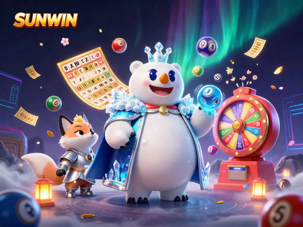 SUNWIN lottery action with vibrant characters and dynamic game elements, creating an engaging atmosphere.
