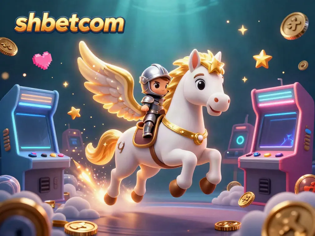Engage in thrilling adventures at shbetcom with a knight and celestial horse in a dynamic casino scene.