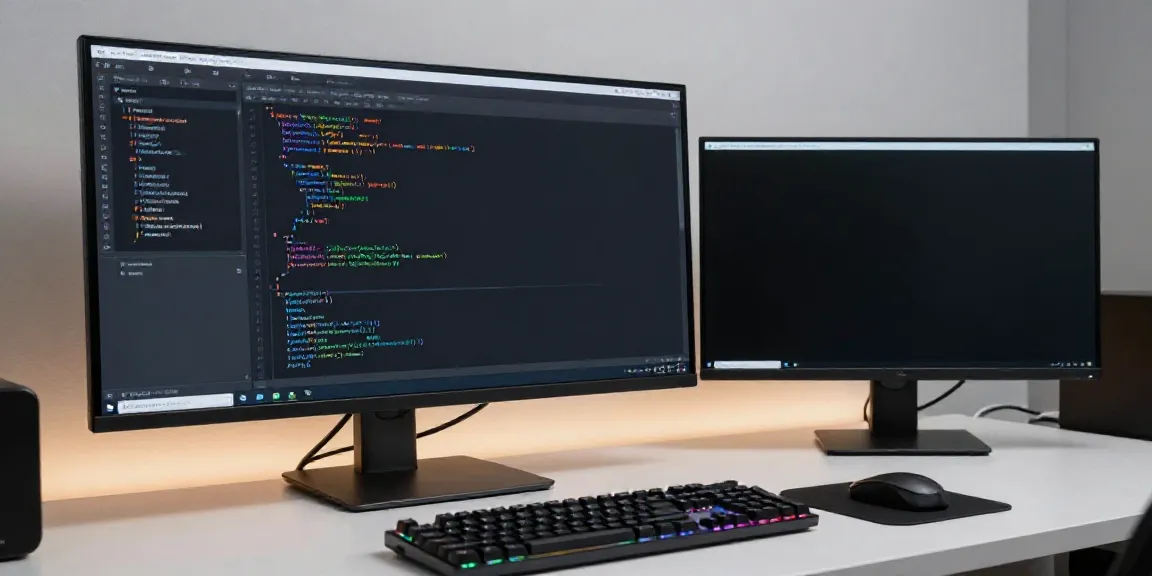 VKU Kurs bei Drive-In in Zürich - moderne Programmierumgebung mit leistungsstarkem Monitor, ideal für digitales Lernen.